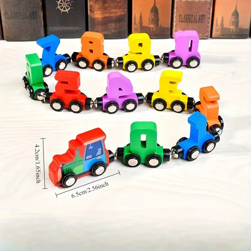 Magnetic digital train/Building block assembly car/Puzzle wooden toys