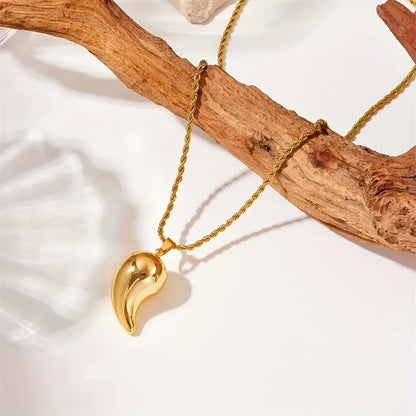 Golden Plated Stainless Steel Vintage Punk Style Pendant Necklace