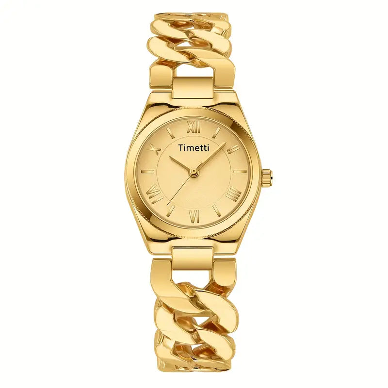 Elegant Luxury Business Quartz Watch, Stainless Steel Strap