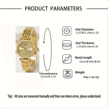 Elegant Round Face with Zinc Alloy Band & Sparkling Accents