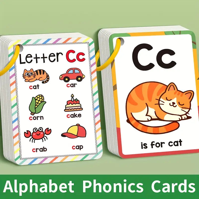 Mini Alphabet Phonics Cards - 27 Colorful Letter Learning Cards