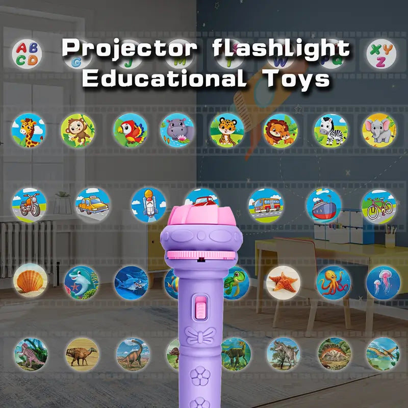 Projection Flashlight Puzzle Toys, Animal Dinosaur Vehicle Space for Fun