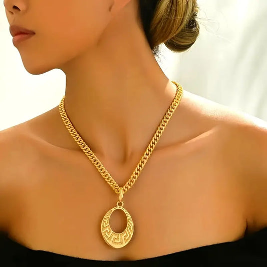 Oval Texture Classic Luxury Minimalist Women's Jewelry Set