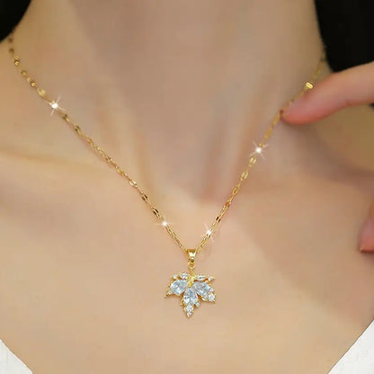 Set of Three Pieces Including Copper Inlaid Cubic Zirconia Maple