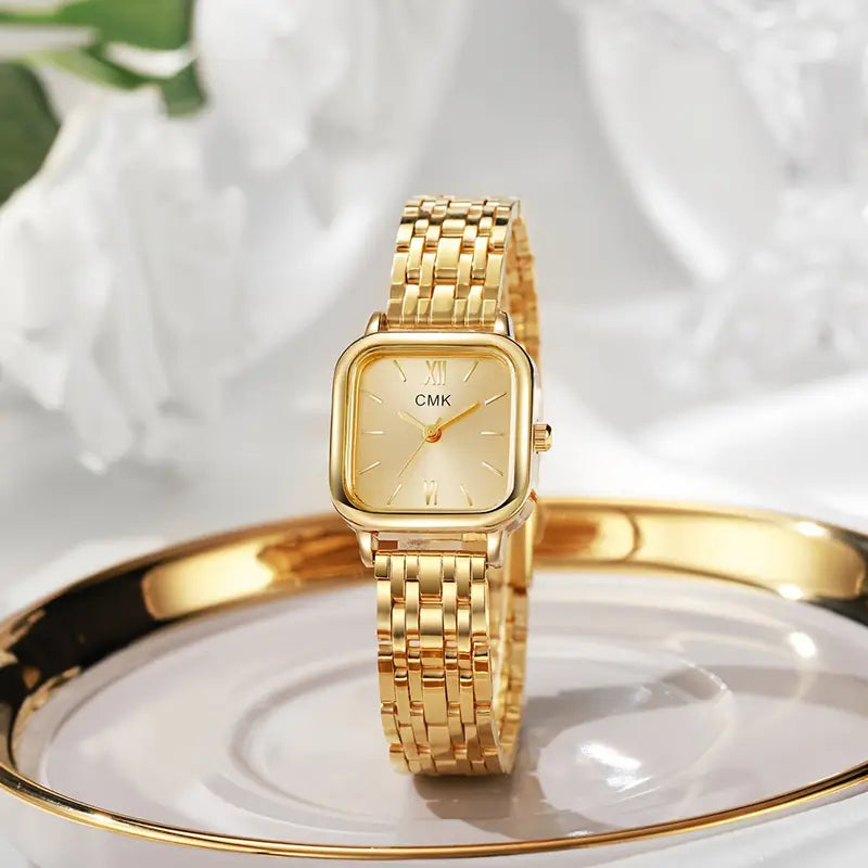 Quartz Watch with Square Dial - Stainless Steel Bracelet