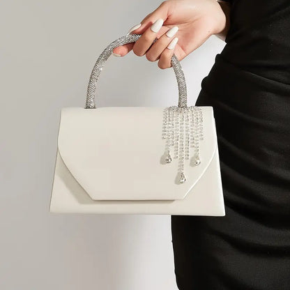 Rhinestone-Embellished Clutch with Detachable Straps