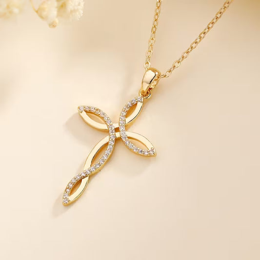 New Minimalist And Stylish Copper Necklace with Micro-Set Stones
