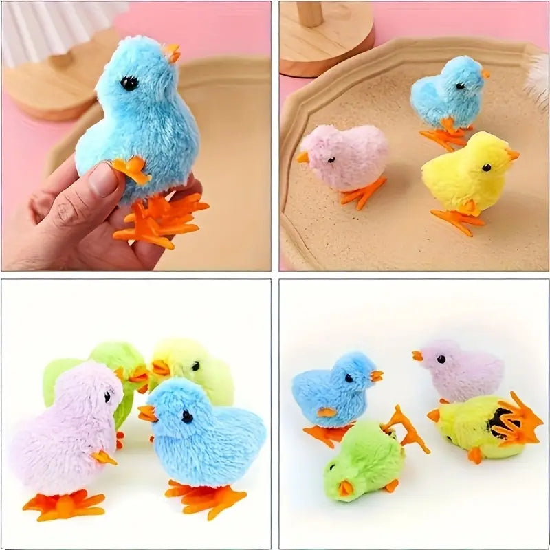 Wind-Up Interactive Plastic Chick Toys for Cats, Safe for Kittens