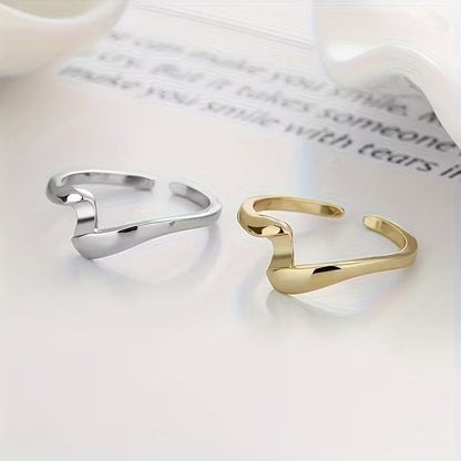 A Stylish And Minimalist Two-Tone Wrap Ring with an Adjustable Opening