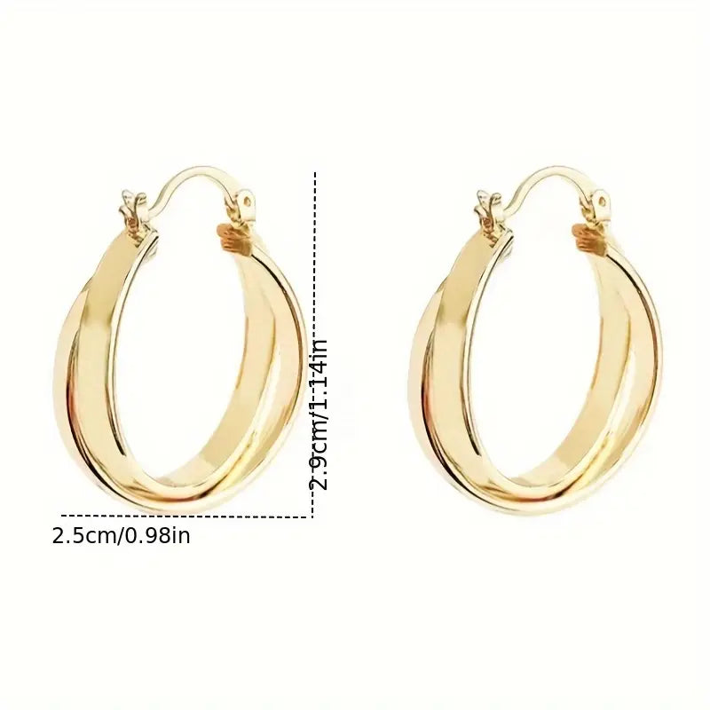 Metal Hoop Earrings Similar to Those Worn by Popular Influencers