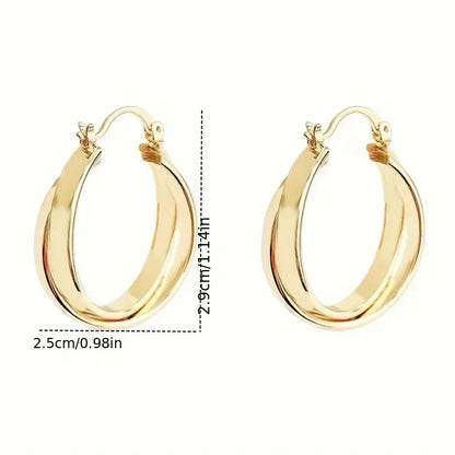 Metal Hoop Earrings Similar to Those Worn by Popular Influencers