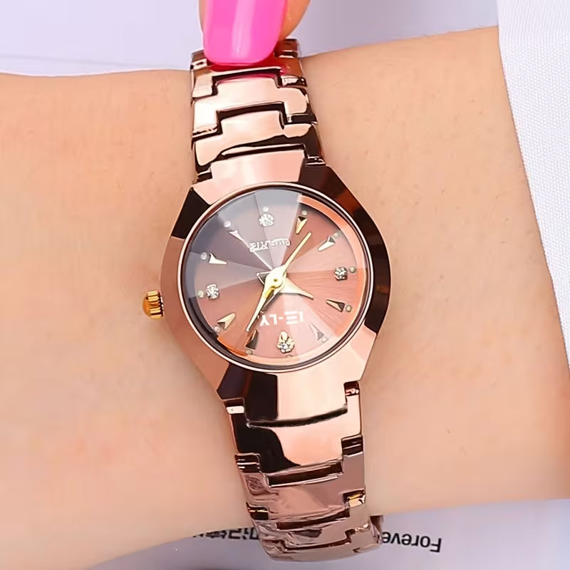 Luxury Women's Watch Round Small Rhinestone Watch