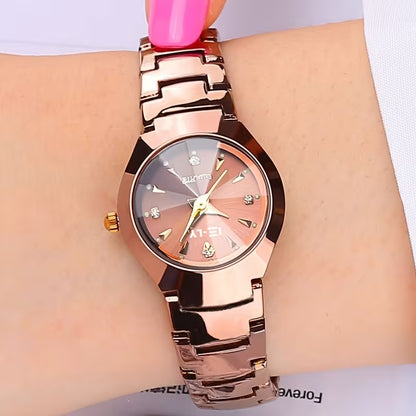 Luxury Women's Watch Round Small Rhinestone Watch