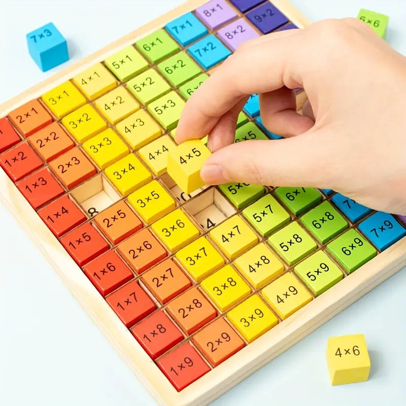 Wooden multiplication table, children's hundred number board multiplication table