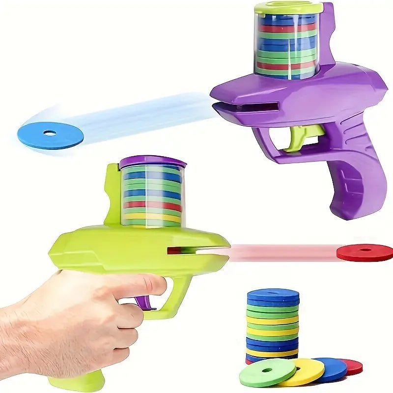 Durable ABS Material Colorful Foam Disc Launcher Toy