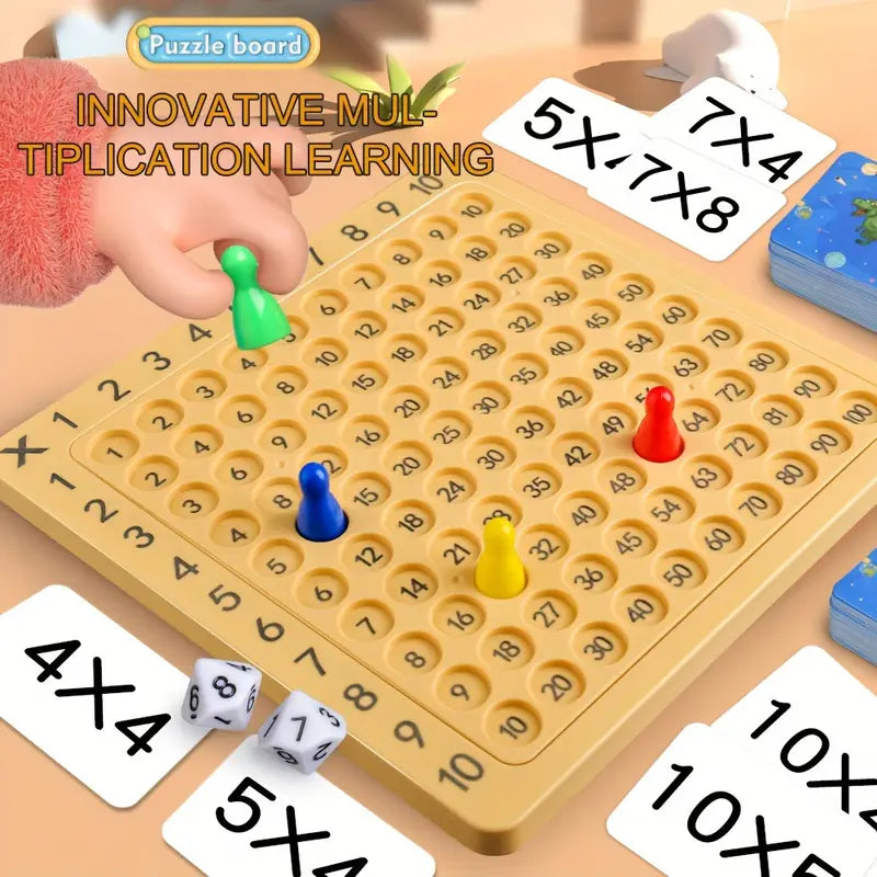 Interactive ABS Multiplication Board Game - Educational Math Learning Set