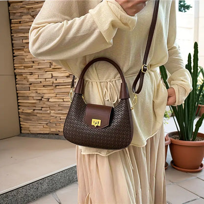 Women's fashionable crescent-shaped bag, versatile elegant handbag
