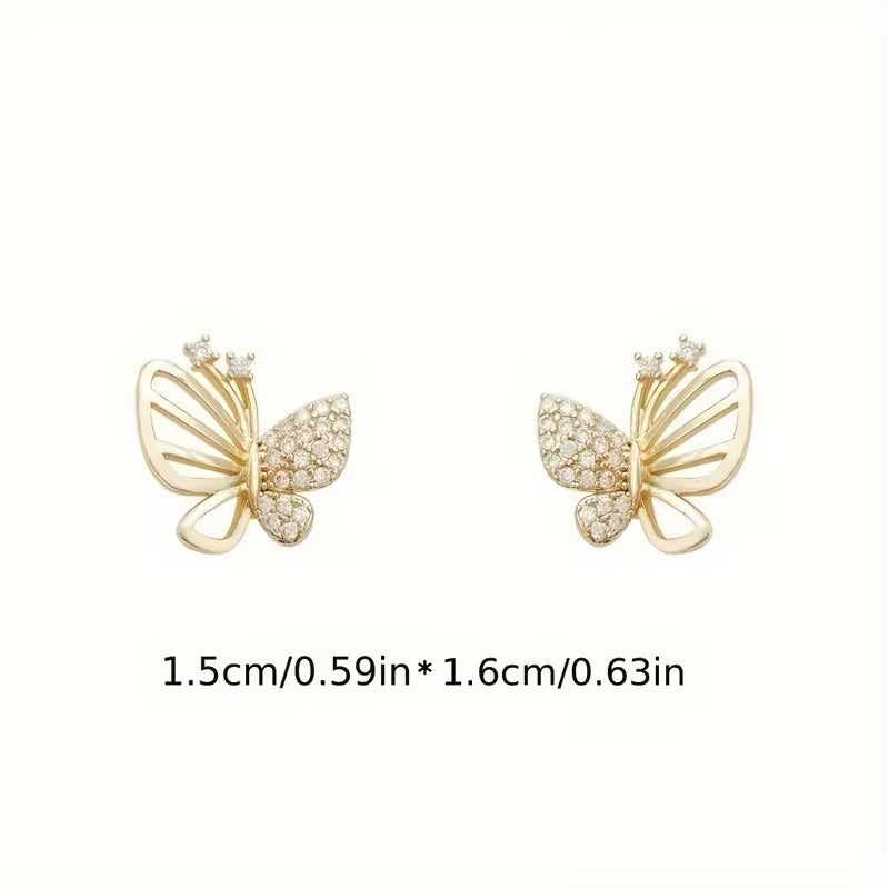 A Pair of Simple and Fashionable Butterfly-Shaped Earrings