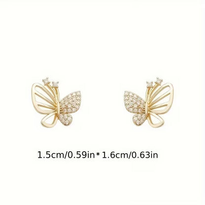 A Pair of Simple and Fashionable Butterfly-Shaped Earrings