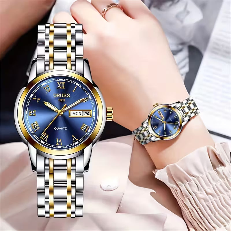 This Women'S Watch Features a Unique And Elegant Design