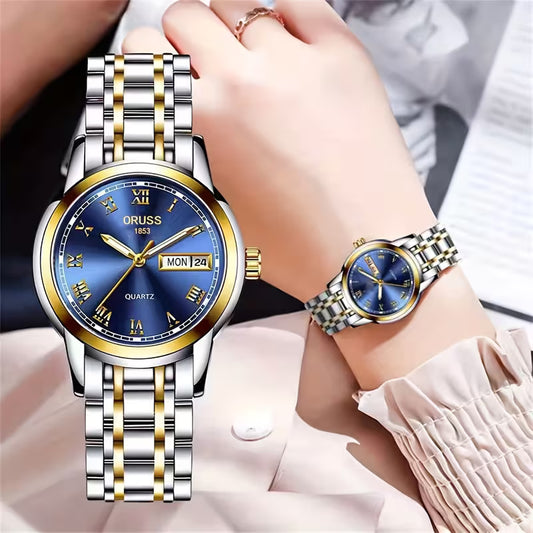 This Women'S Watch Features a Unique And Elegant Design