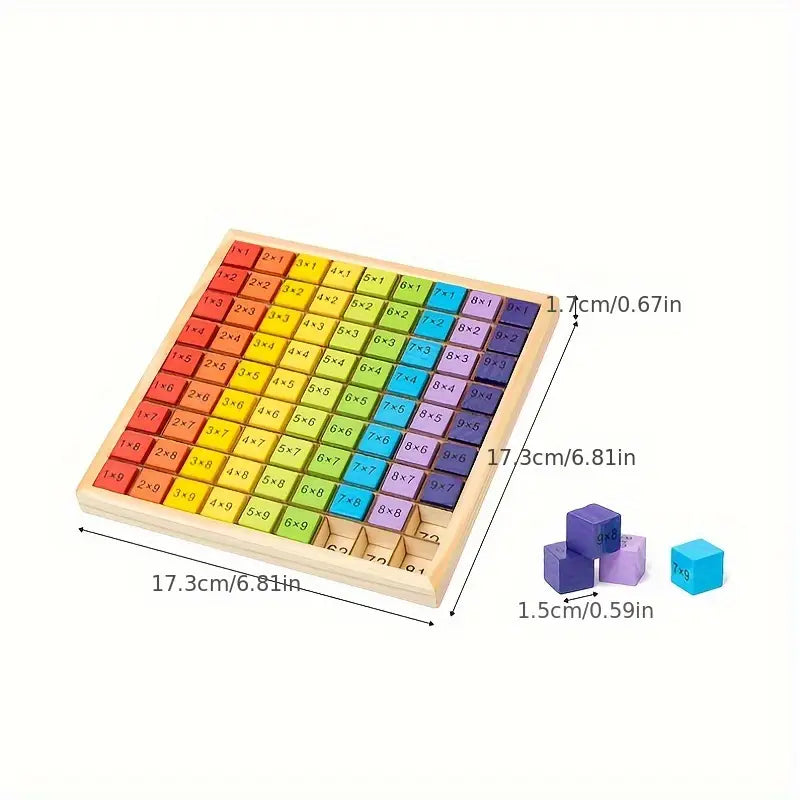 Wooden multiplication table, children's hundred number board multiplication table