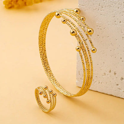 Chic Minimalist Beaded Women'S Bracelet and Ring Set