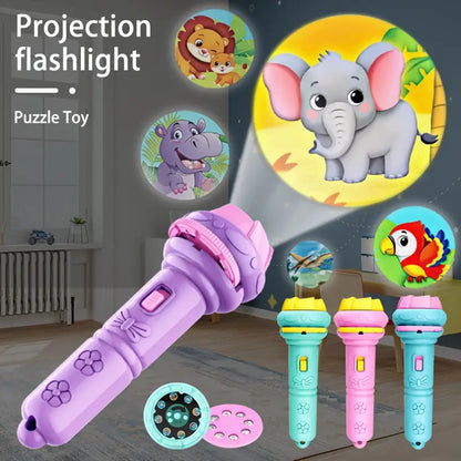 Projection Flashlight Puzzle Toys, Animal Dinosaur Vehicle Space for Fun