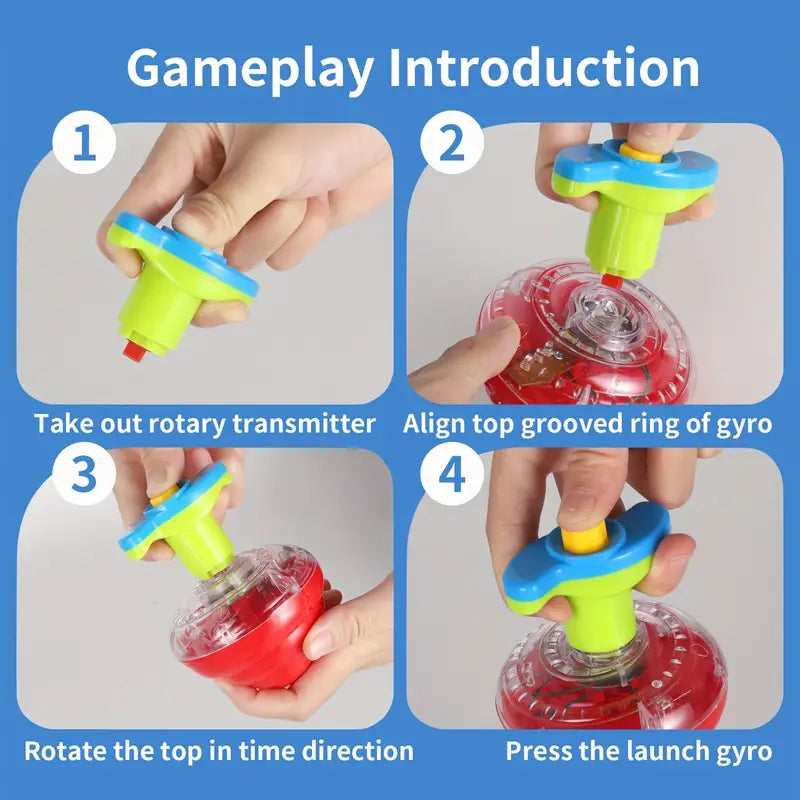 Spinner Top with Motion Sensor & Light Show - Interactive Gyroscope Toy for 3-6 Years