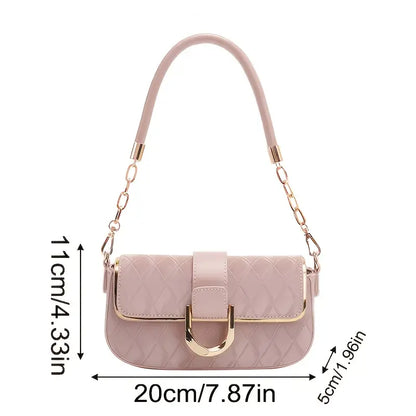 Crossbody Bag with Golden-Tone Chain Strap
