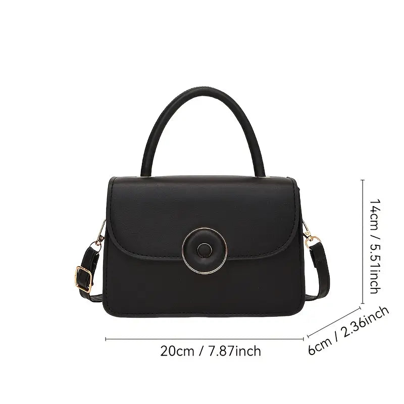 Crossbody Bag with Adjustable/ Detachable Strap - Minimalist Square Purse