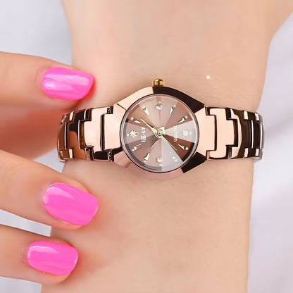 Luxury Women's Watch Round Small Rhinestone Watch