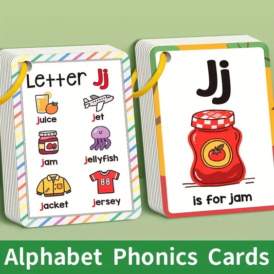 Mini Alphabet Phonics Cards - 27 Colorful Letter Learning Cards