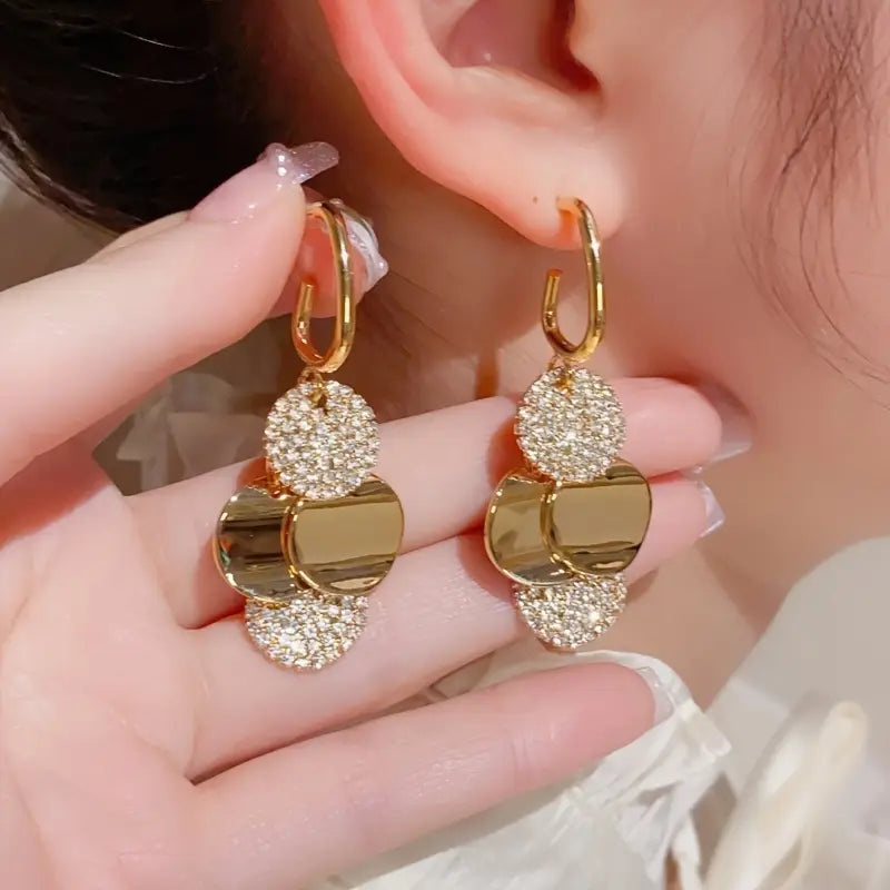 Boho-Chic Long Tassel Earrings with Sparkling Rhinestones