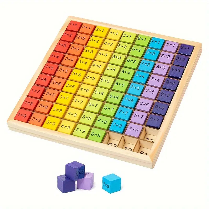 Wooden multiplication table, children's hundred number board multiplication table