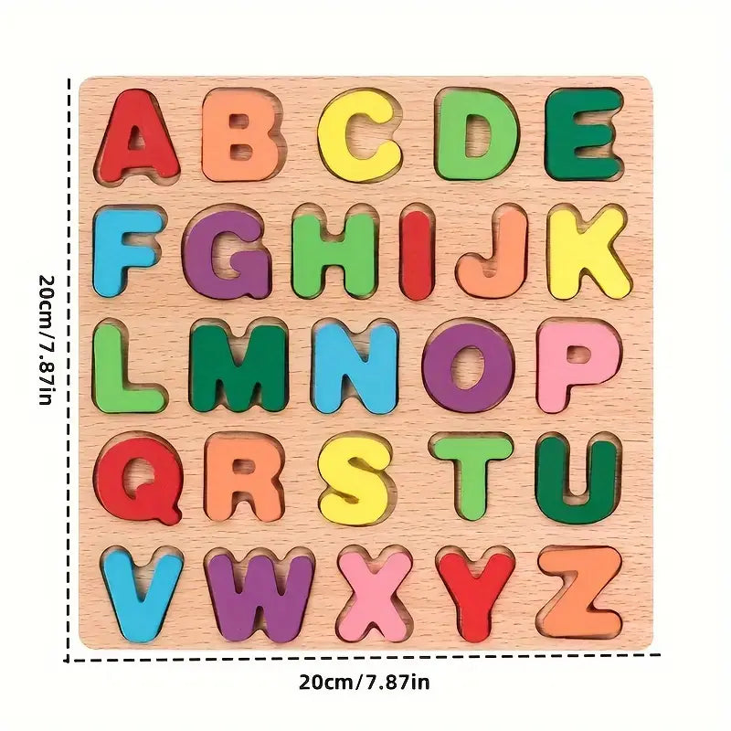 Puzzle Wooden Puzzle Set, Alphabet Puzzle, Number Puzzle, Shape ABC Puzzle