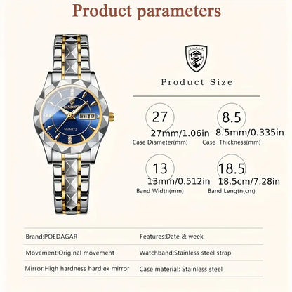 Luxury Quartz Watch - Simple, Luminous, Casual Calendar Timepiece