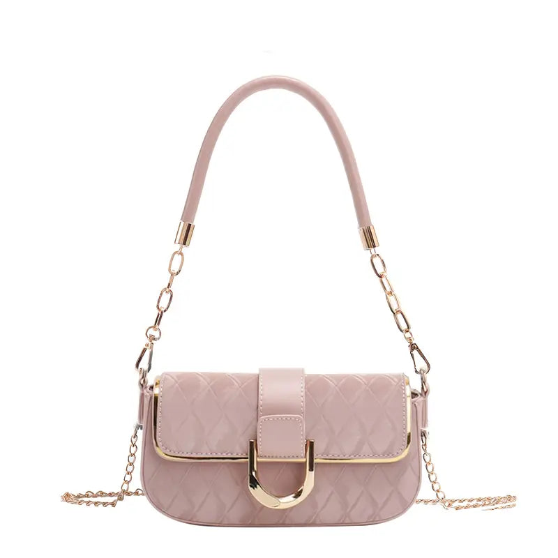 Crossbody Bag with Golden-Tone Chain Strap