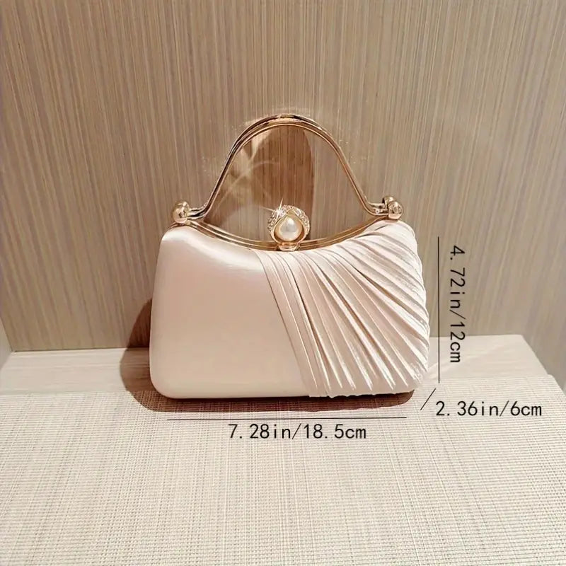 Peach Goddess Evening Clutch with Golden Accents