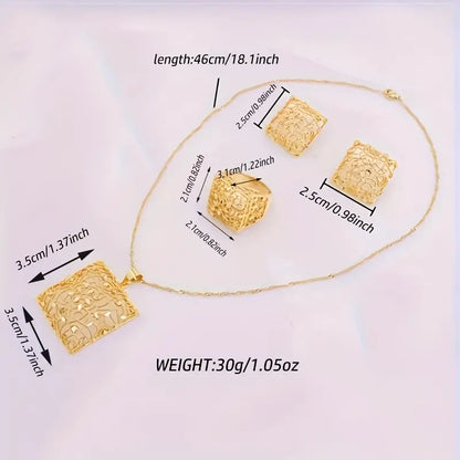 Women's Elegant Golden-Plated Jewelry Set