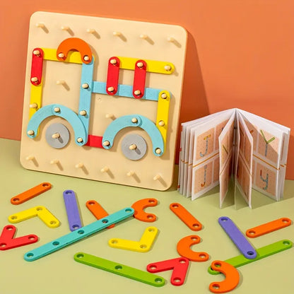 Children's Enlightenment Suit Column Puzzle Building Block Shape Puzzle Number Word