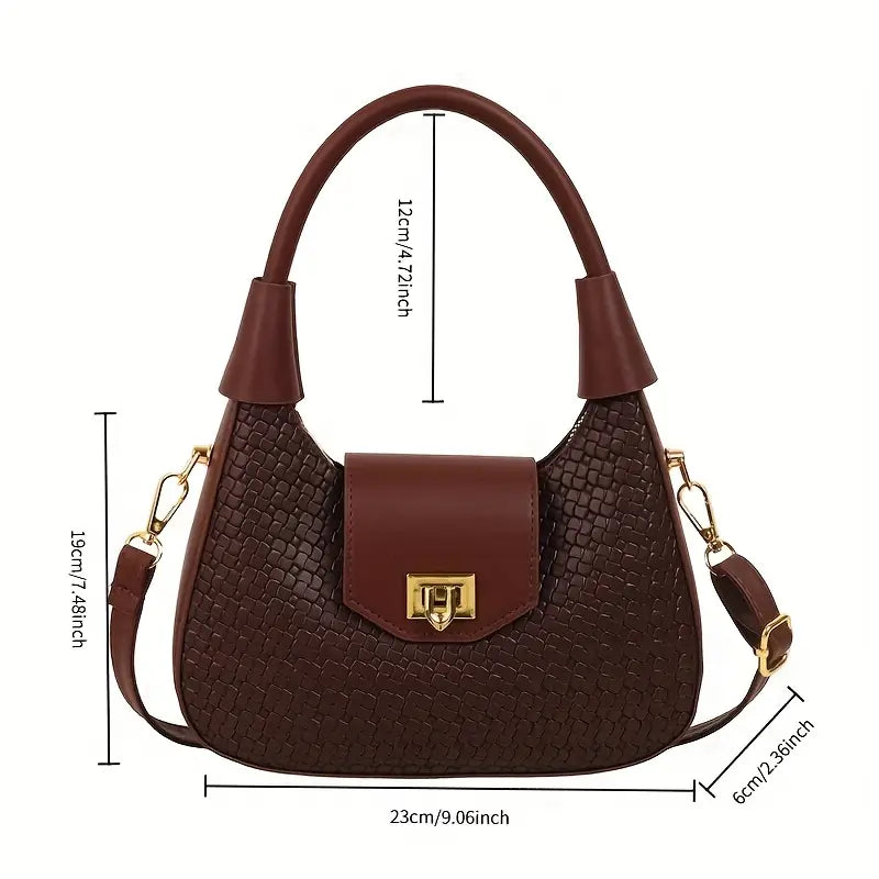 Women's fashionable crescent-shaped bag, versatile elegant handbag