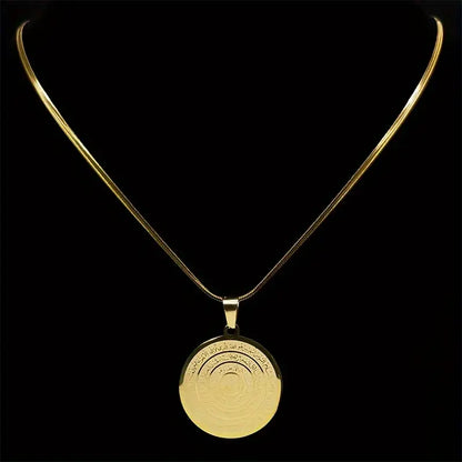 Allah Quran Arabic Letter Necklaces Chain Women Stainless Steel