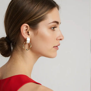 Needle Exaggerated Metal Circle Earrings - High-End Personality Trend Niche All-Match