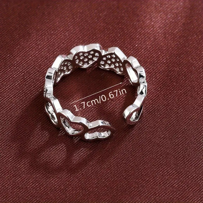 Heart-Shaped Cubic Synthetic Zirconia Ring for Women