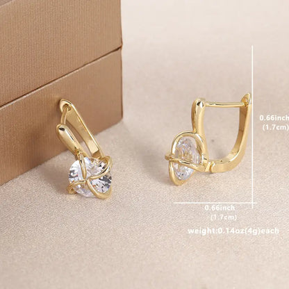 Elegant Twisted Knot Design Hoop Earrings with Sparkling Zirconia