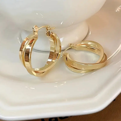 Metal Hoop Earrings Similar to Those Worn by Popular Influencers