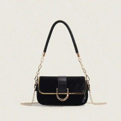 Crossbody Bag with Golden-Tone Chain Strap