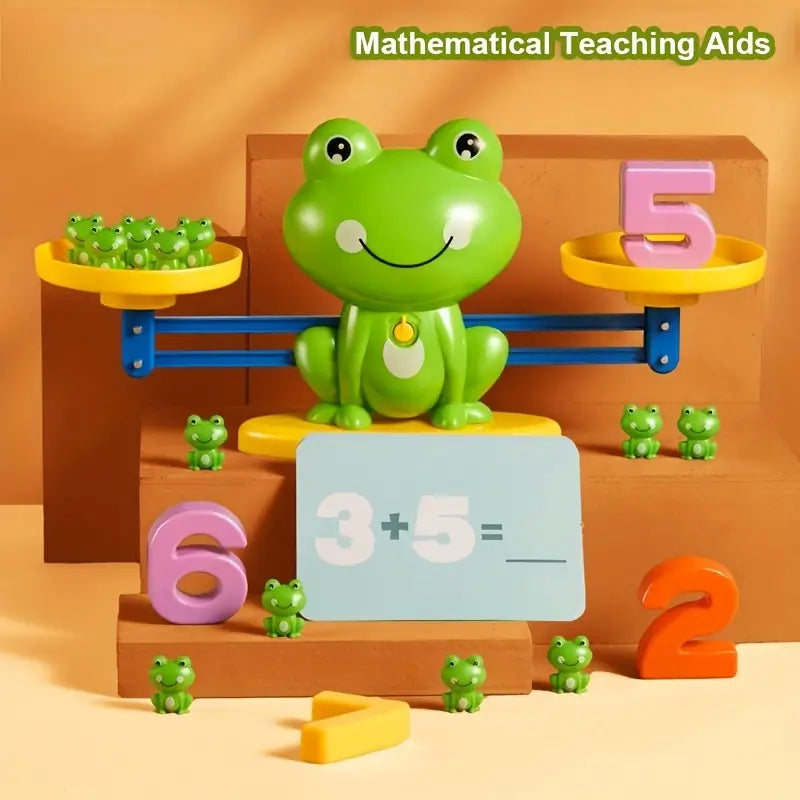 Frog Math Balance Toy for Kids Ages 3+ with Learning Cards