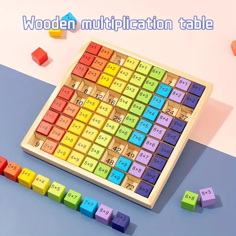 Wooden multiplication table, children's hundred number board multiplication table
